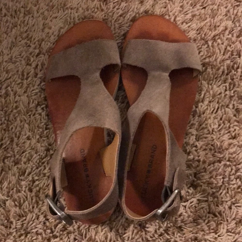 Lukcy Brand Suede Sandals